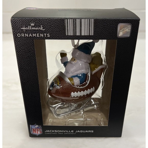 Hallmark 'Jacksonville Jaguars' NFL Santa Football Sleigh Ornament New In Box - Picture 6 of 8